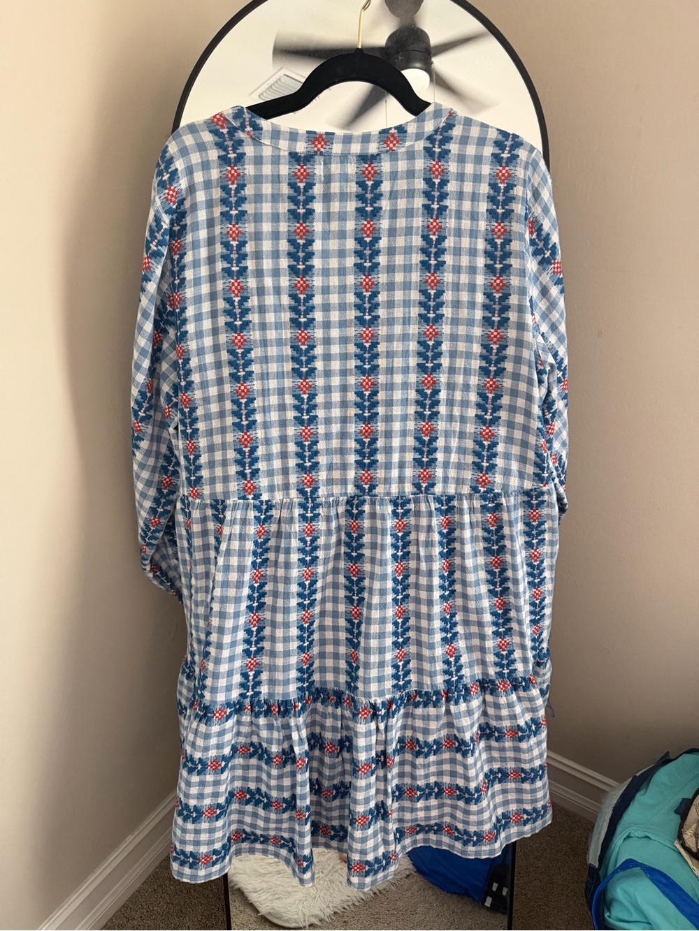 Mud Pie Blue and White Gingham Eliza Yarn Dye Dress - Picture 10 of 11